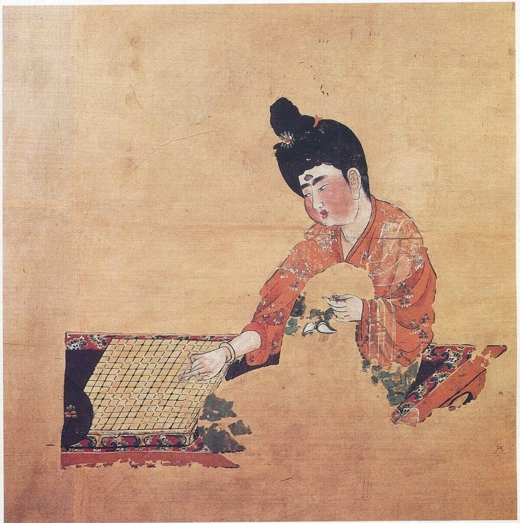 唐代奕棋仕女圖